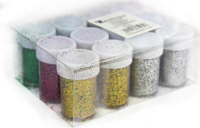 Set brokati Penword Loose Glitter, 10 ngjyra, për punime arti dhe DIY, shumëngjyrësh