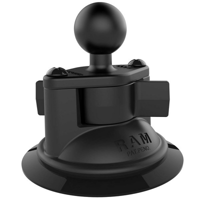 Mbajtës me kupë thithëse RAM Mount RAM-B-224-1U, për xham dhe pult, top B-size 1", i zi