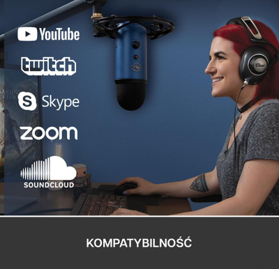 Mikrofon Blue Yeti, USB, kondensator, blu e mbyllët