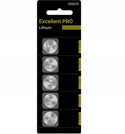 Bateri litiumi Excellent Pro CR2025, 3V, set me 5 copë, ngjyrë argjendtë