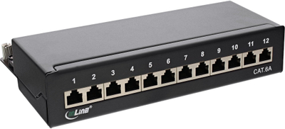 Patch panel INLINE CAT 6a, 12 porta RJ 45, i zi