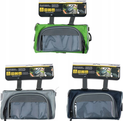Çantë biçiklete Dunlop për timon, ujërezistuese, xhep transparent për smartphone, shumëngjyrëshe