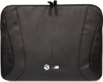 Çantë sleeve për laptop BMW Carbon Perforated, 14", najlon dhe lëkurë eko, e zezë