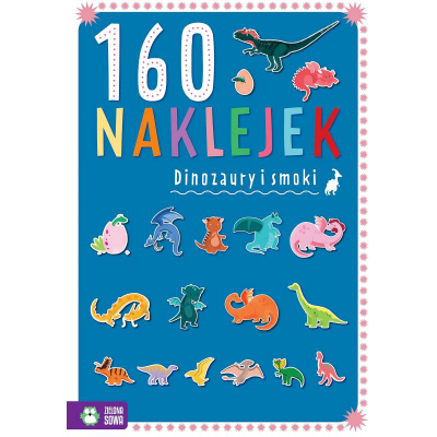 Librushkë me ngjitëse Zielona Sowa 160 Naklejek, dinosaurë edhe dragonj, format i vogël, shumëngjyrësh