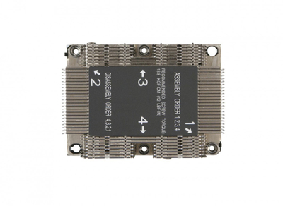 Heatsink pasiv Supermicro SNK-P0068PS, 2U, për server X11 Purley, i argjendtë