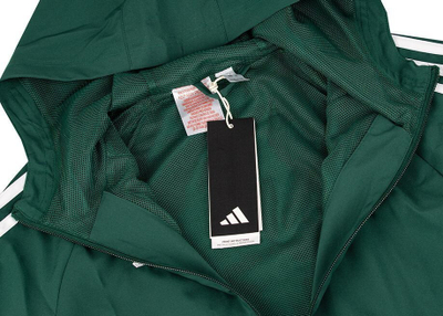 Xhaketë sportive për kalamaj Adidas Tiro 24 Jr IM8796, poliestër i riciklum, me kapuç, jeshile