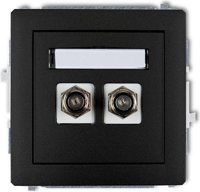 Prizë antene Karlik DECO 12DGF-2, dyshe, tip F, e zezë mat