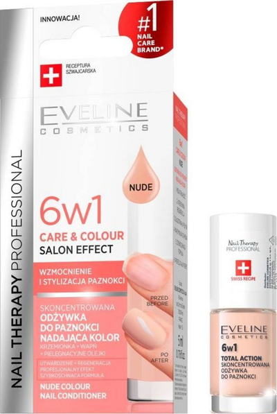 Лак за нокти Eveline Nail Therapy 6in1, третман, 5 ml, нјуд