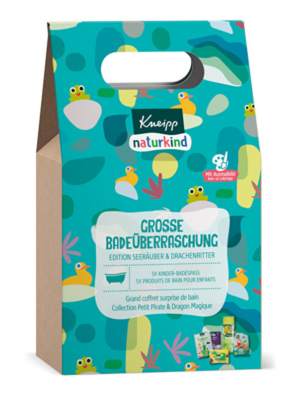 Set për trup Kneipp A Big Bathing Surprise for the Boys, Shampo & xhel dushi 250 ml + shkumë për vaskë 40 ml + krip për vaskë 2x 20 g + krip për vaskë 2x 20 g + bombë për vaskë