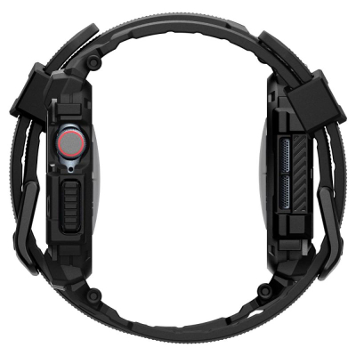 Mbrojtëse me rrip Spigen Rugged Armor Pro, për Apple Watch 10 46mm, TPU, e zezë mat