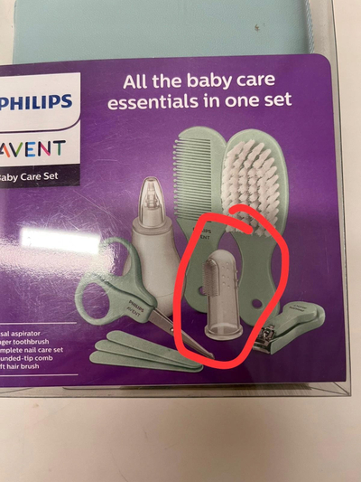 Set kujdesi për bebe Philips Avent SCH401/00, 8 pjesë, me etui për udhëtim, blu