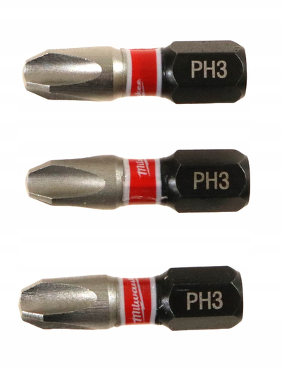 Set bitash Milwaukee 4932500354 PH3, 25mm, 3 copë, i zi