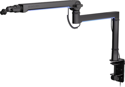 Крај микрофон ENDORFY EY0A010 Broadcast Low Profile RGB, монтирање на маса, црн