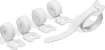 Ремени организатори за кабли Durable Grip Tie, сет 5 парчиња, бели