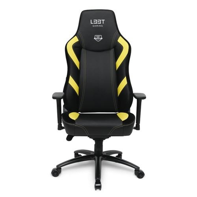 Karrige gaming L33T Pro Excellence, ergonomike, me krahë që rregullohen, e zezë me të verdha