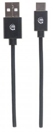 Kabllo USB Manhattan USB A në USB C, 0.5 m, USB 2.0, e zezë