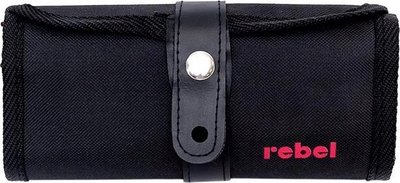 Etui për furça grimi Rebel Brush Case Roll Up, deri 38 furça, 20x50 cm, e zezë