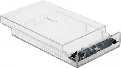 Kuti e jashtme DeLOCK, 3.5" SATA HDD, USB 3.2 Gen 1 Type C, transparente