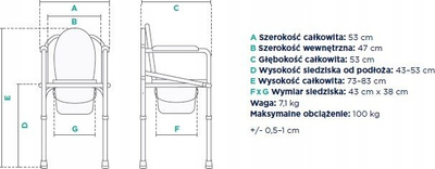 Karrige tualeti Sanitary, çelik kromi, palosëse, e bardhë