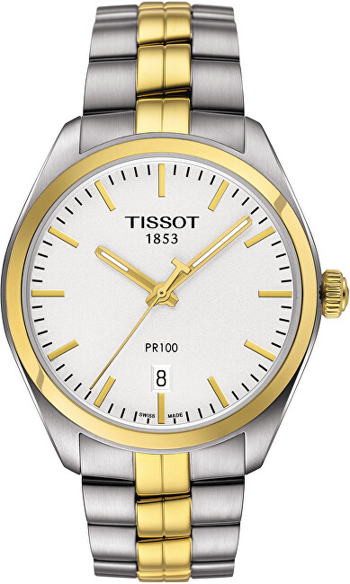 Orë dore për meshkuj Tissot T-Classic PR 100 Gent, e argjendtë/artë