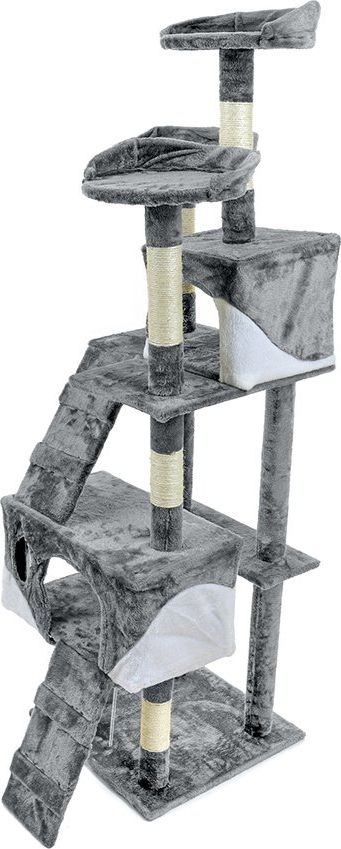 Kullë gërvishtëse për mace Funfit XXL 1952, me tarraca dhe shtëpiza, universale, gri