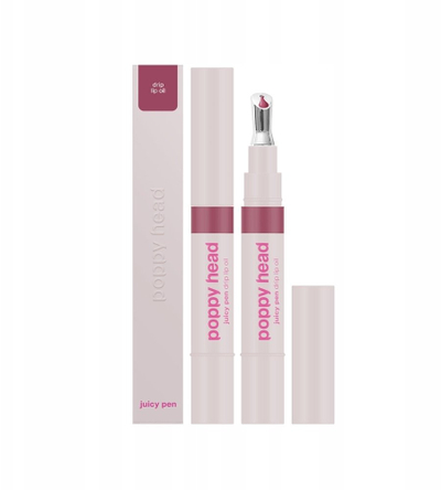Vaj buzësh Poppy Head Juicy Pen Drip Lip Oil 03 Cherry Coke, me shkëlqim, hidratues, rozë