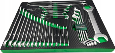 Set çelësa kombinim ROCKFORCE Insert For Trolley, 31 copë, krom vanadium