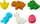 Set lodrash rëre Toczka Dinosaur, 6 forma, kove uji, shumëngjyrësh