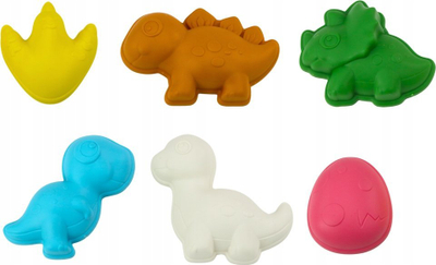 Set lodrash rëre Toczka Dinosaur, 6 forma, kove uji, shumëngjyrësh