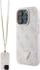 Çantë-mbulesë telefoni Guess Leather Metal Logo Strass Crossbody për iPhone 16 Pro Max 6.9", lëkurë, rozë