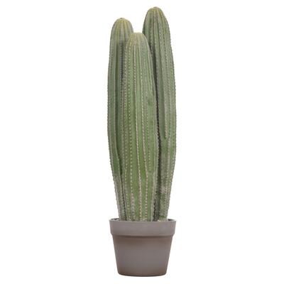 Bimë dekorative sintetike HM4743, kaktus me vazo 62cm, diametër 16cm, jeshile