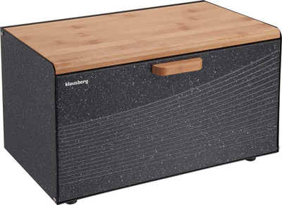 Kuti buke Klausberg KB-7464, çelik inox dhe dru bambu, black marbled