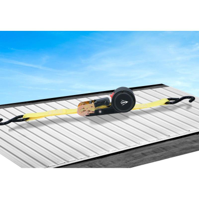 Rrip transporti Dunlop me ratchet, 4 m, 250 kg, i verdhë
