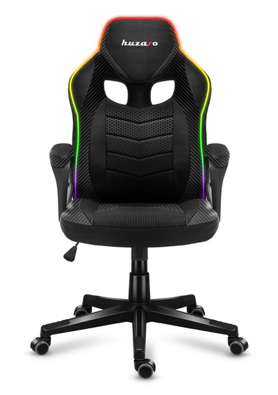 Karrige lojërash Huzaro Force 2.5 RGB Carbon Mesh, 130 kg, e zezë