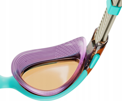 Syze noti Speedo Biofuse 2.0 Female, kundra mjegullës, mbrojtje UV400, blu portokalli