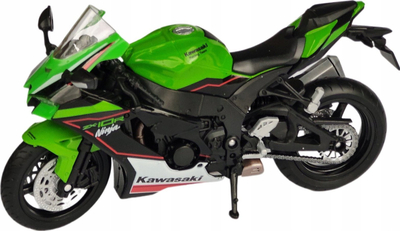 Model motori i vogël Welly Kawasaki Ninja ZX-10R 2020, shkalla 1:12, die-cast, jeshile me të zezë
