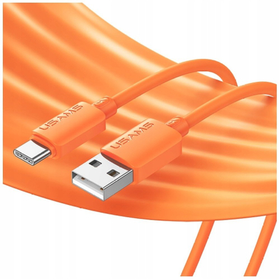 Kabllo USB Usams U98, USB në USB-C, 3A, silikon, portokalli