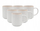 Set filxanësh MG Home Artena, porcelani, 400 ml, 6 copë, bezhë edhe të bardhë me vija të arta
