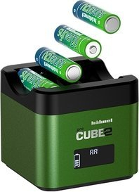 Karikues baterish Hähnel Procube 2 Twin për Fuji, ekran LCD, dalje USB 2.4A, i zi