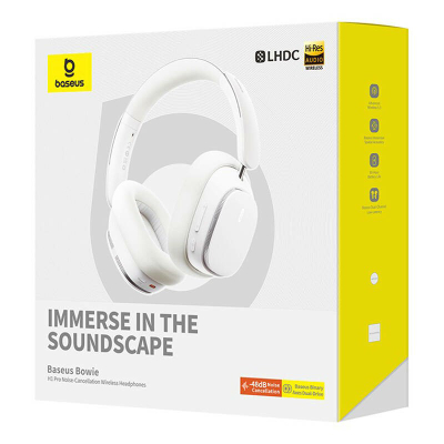 Kufje Baseus Bowie H1 Pro Wireless, USB Type-C, të bardha