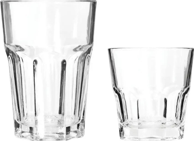 Set gotash për pije, 12 copë, 250ml dhe 360ml, transparente