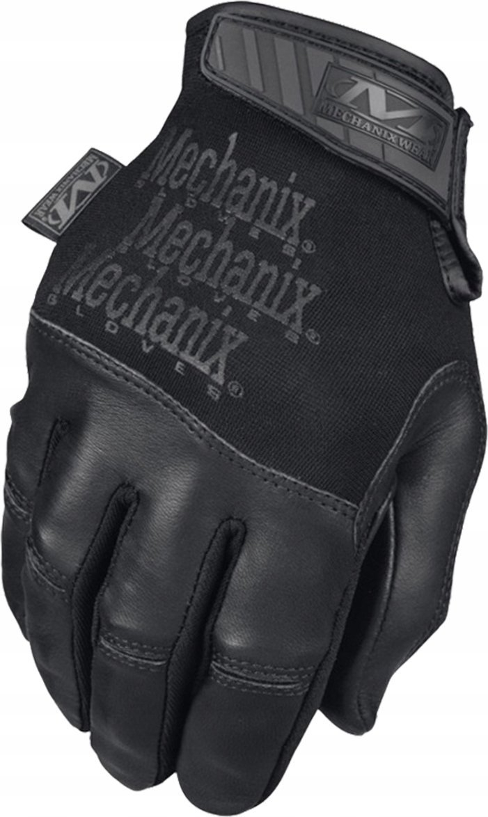 Doreza taktike Mechanix Wear Pursuit, lëkurë dhie, mbyllje me shirit ngjitës, e zezë
