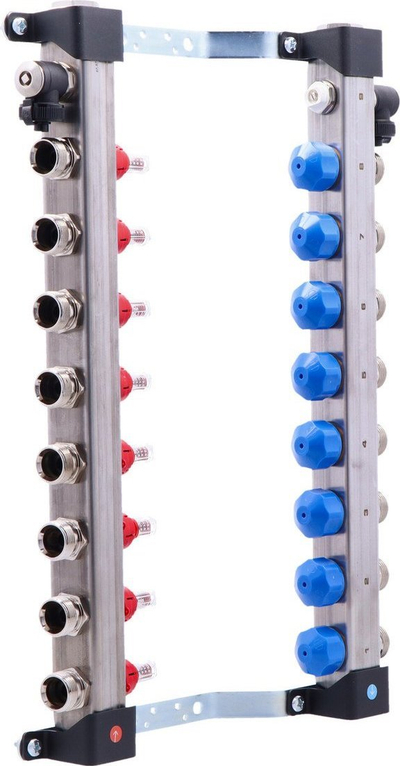 Shpërndarës ngrohjeje nën dysheme KAN-therm UFST, 8 qarqe, Inox, me valvola