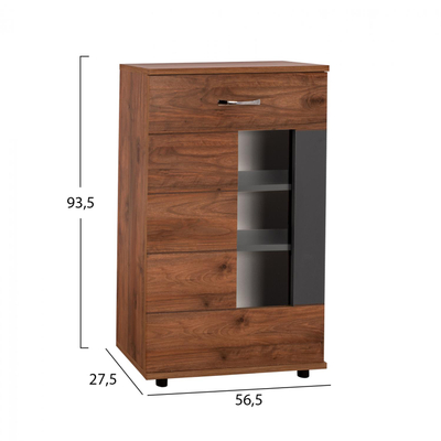 Vitrinë për TV HM2321.02 56,5×27,5×93,5 cm, gri