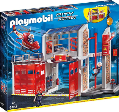 Set lojërash Playmobil City Action Large Fire Station 9462, stacion zjarrfikësish, me aksesorë