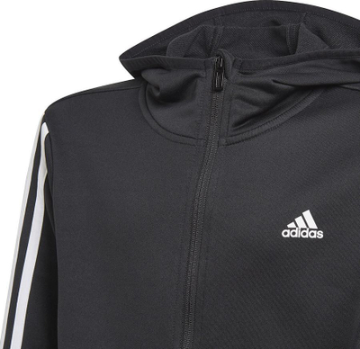 Bluzë sport me kapuç Adidas B 3S FZ Jr GN1500, me zinxhir të plotë, për kalamaj, e zezë