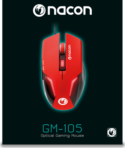 Mouse lojrash Nacon GM-105, 2400 DPI, me kabllo USB, i kuq