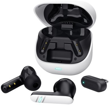 Kufje gaming Trust GXT 409 Oxxie, pa tela, USB C 2.4GHz Bluetooth, të bardha