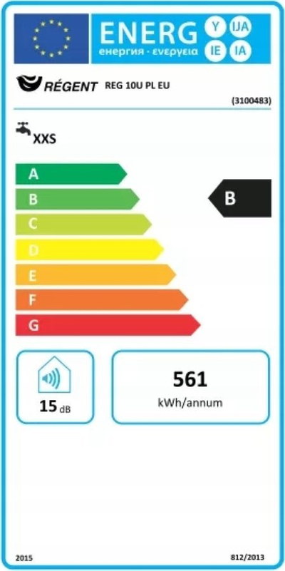 Bojler elektrik Regent 10 U EU, 10L, 1200W, i bardhë