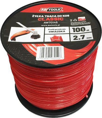 Linjë prerëse për trimer AWTools Classic AW70143, 3.0mm, 100m, e kuqe